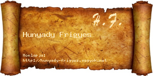 Hunyady Frigyes névjegykártya